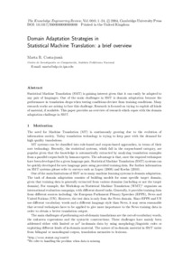 Domain adaptation strategies in statistical machine translation